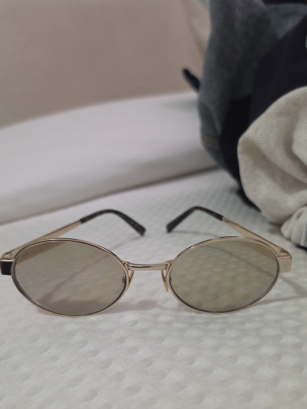 Saint Laurent SL 802 003 Gold Oval Sunglasses Prescription 55-19-145